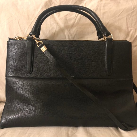 Coach Medium Borough Bag Black Pebbled Leather - Picture 5 of 6